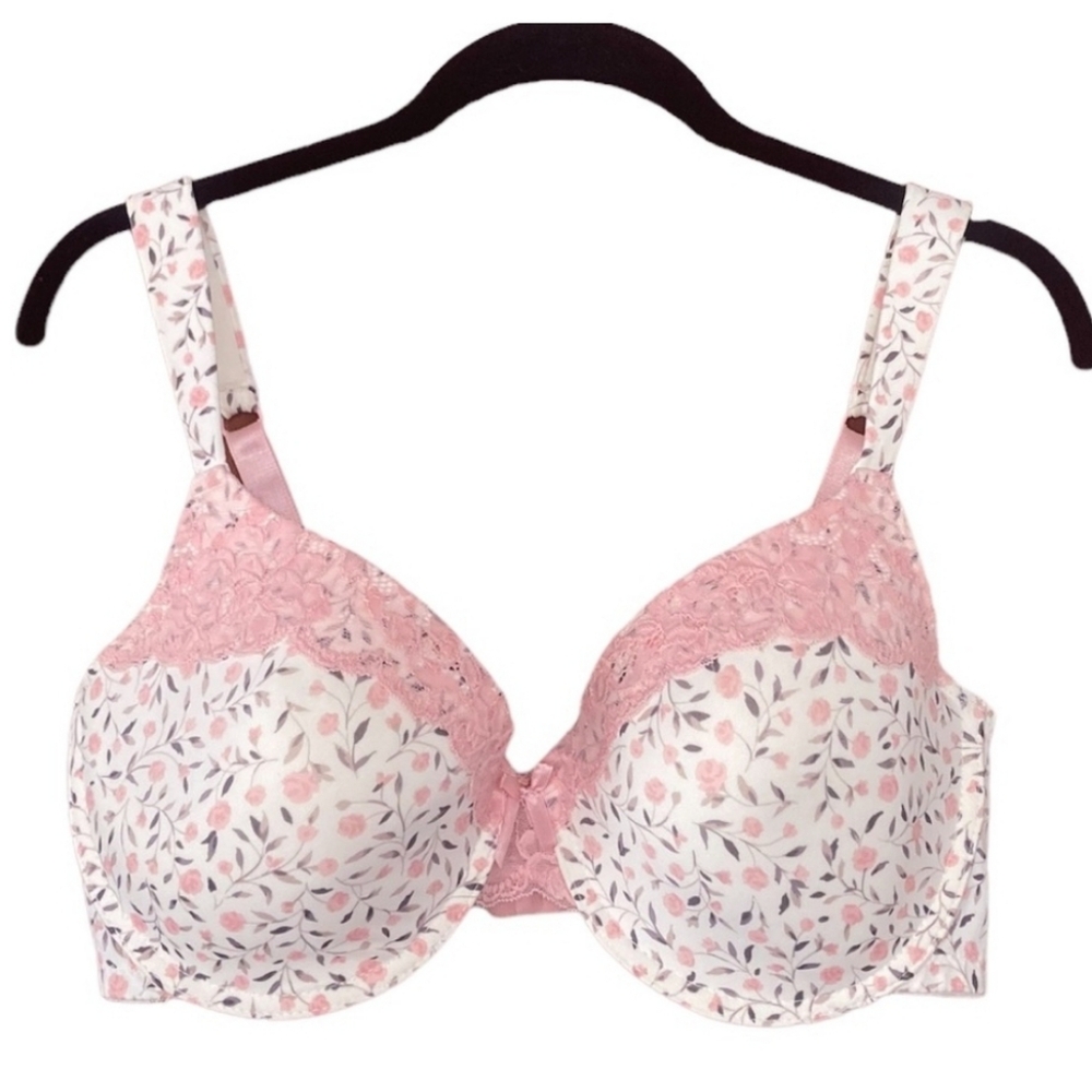 Laura Ashley Pink Floral Bra Underwire Size 38DD